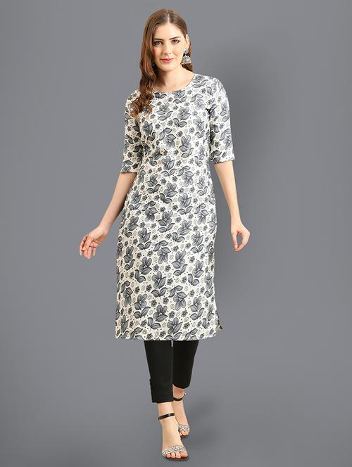 floral printed straight kurta - 19305188 - Very Small Image - 1