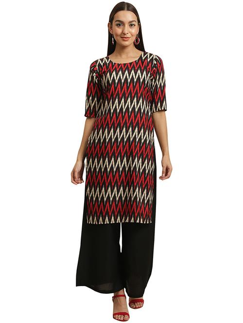 ikat printed straight kurta - 19305235 - Very Small Image - 1
