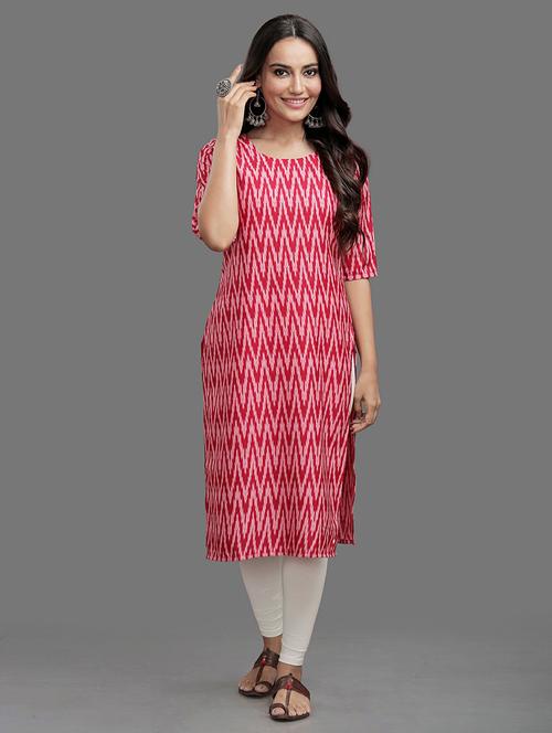 ikat printed straight kurta - 19305254 - Very Small Image - 1