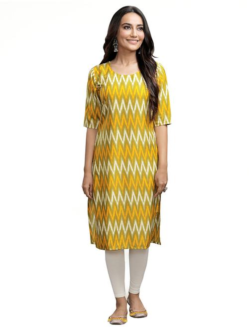 ikat printed straight kurta - 19305263 - Very Small Image - 1