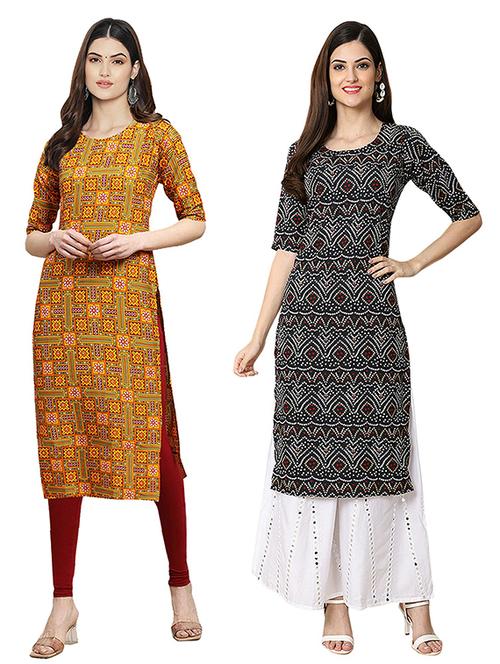 pack of 2 printed straight kurta - 19305329 - Very Small Image - 1