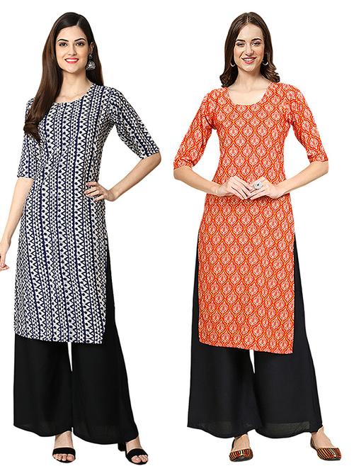 pack of 2 printed straight kurta - 19305345 - Very Small Image - 1