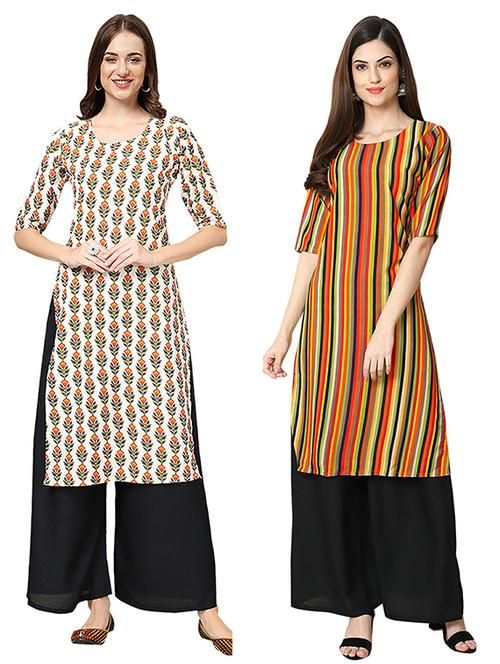 pack of 2 printed straight kurta - 19305347 - Very Small Image - 1