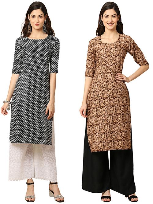pack of 2 printed straight kurta - 19305379 - Very Small Image - 1