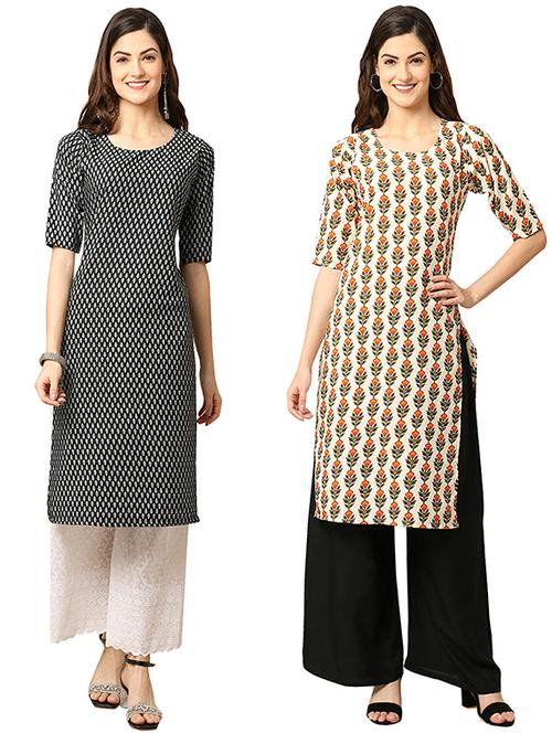 pack of 2 printed straight kurta - 19305423 - Very Small Image - 1