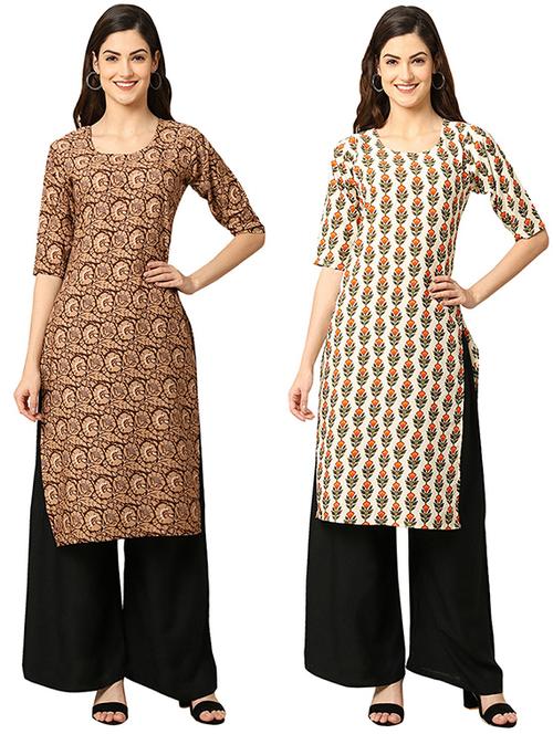 pack of 2 printed straight kurta - 19305428 - Very Small Image - 1