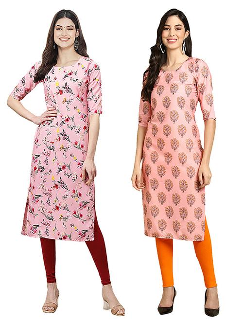 pack off 2 printed straight kurta - 19305683 - Very Small Image - 1