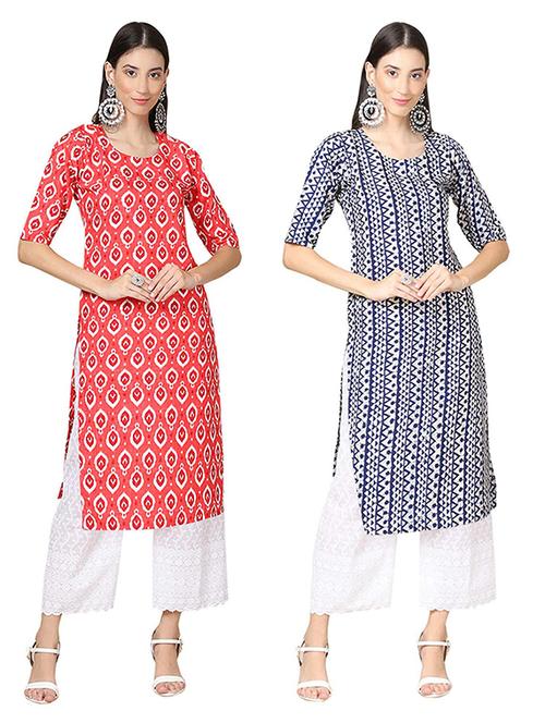 pack off 2 printed straight kurta - 19306020 - Very Small Image - 1