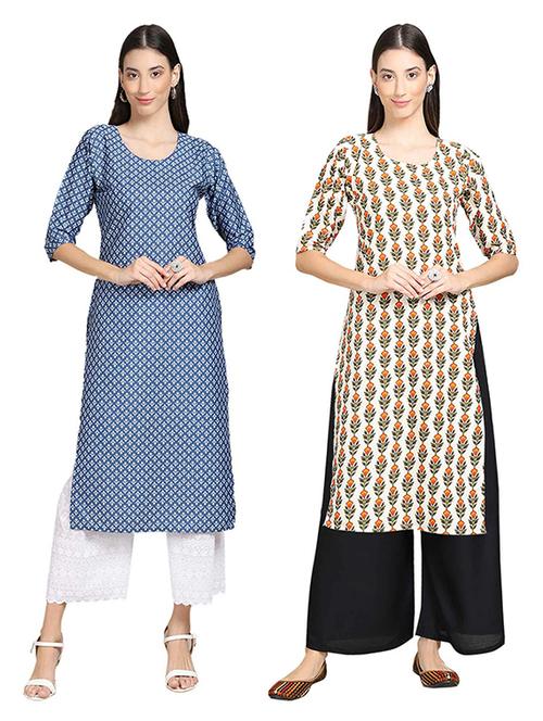 pack of 2 printed straight kurta - 19306066 - Very Small Image - 1