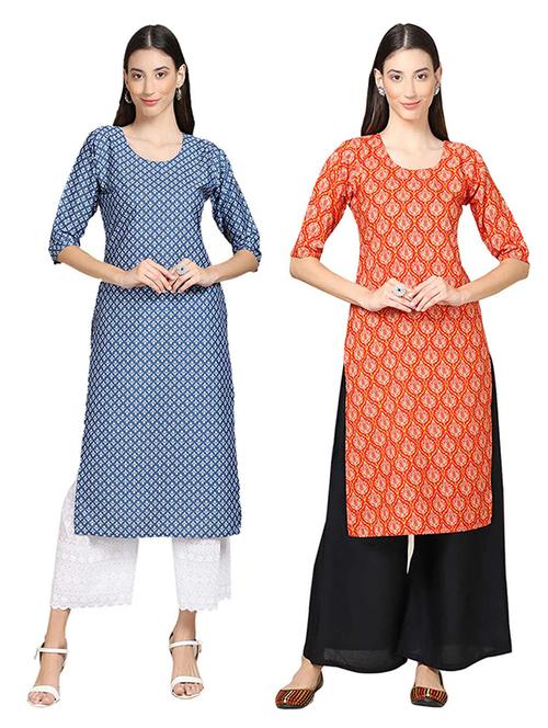pack of 2 printed straight kurta - 19306067 - Very Small Image - 1