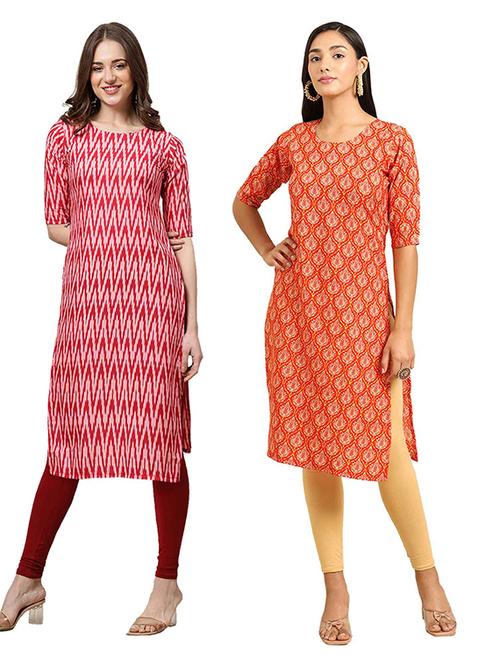 pack of 2 printed straight kurta - 19306073 - Very Small Image - 1
