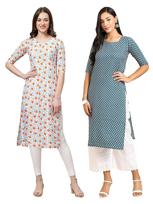 pack of 2 printed straight kurta - 19306100 - Very Small Image - 1