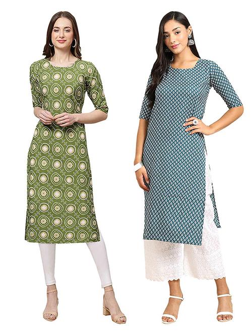 pack of 2 printed straight kurta - 19306121 - Very Small Image - 1
