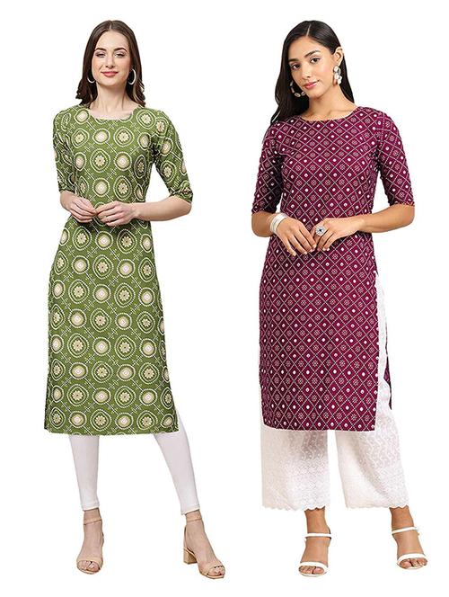 pack of 2 printed straight kurta - 19306123 - Very Small Image - 1