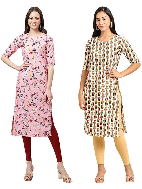 pack of 2 printed straight kurta - 19306126 - Very Small Image - 1