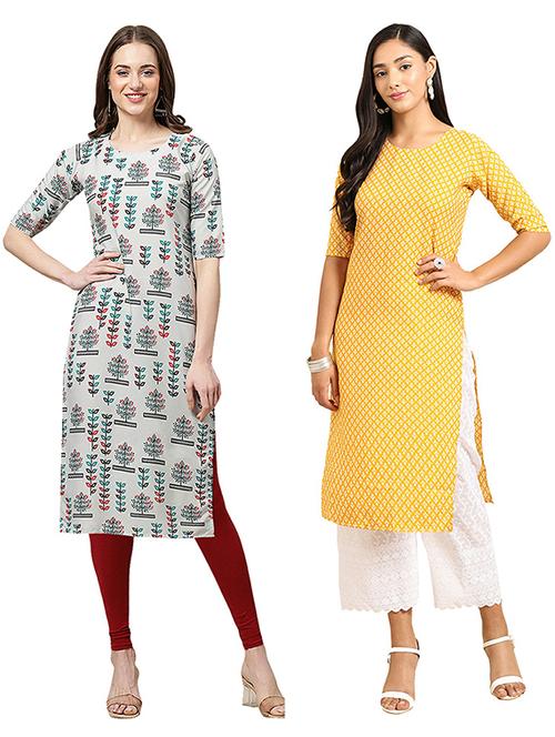 pack of 2 printed straight kurta - 19306131 - Very Small Image - 1