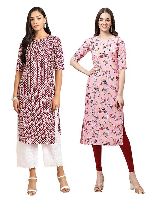 pack of 2 printed straight kurta - 19306166 - Very Small Image - 1