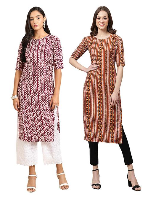 pack of 2 printed straight kurta - 19306167 - Very Small Image - 1