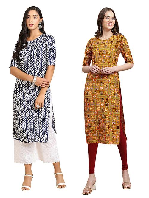 pack of 2 printed straight kurta - 19306170 - Very Small Image - 1
