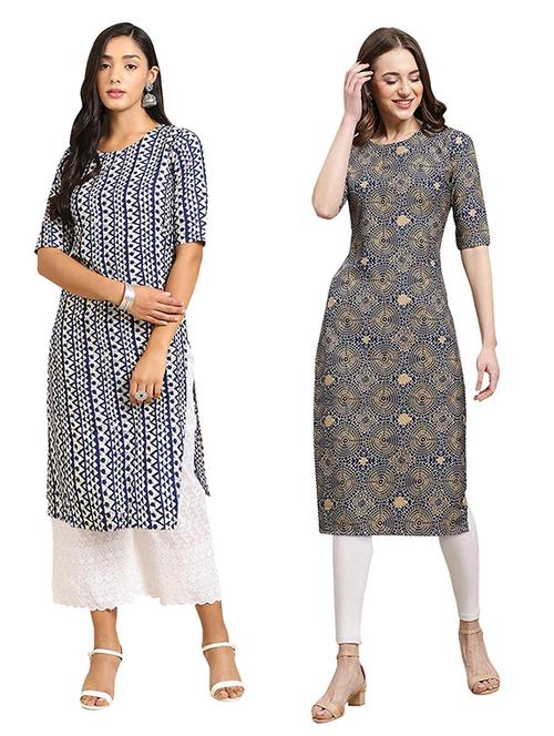 pack of 2 printed straight kurta - 19306172 - Very Small Image - 1