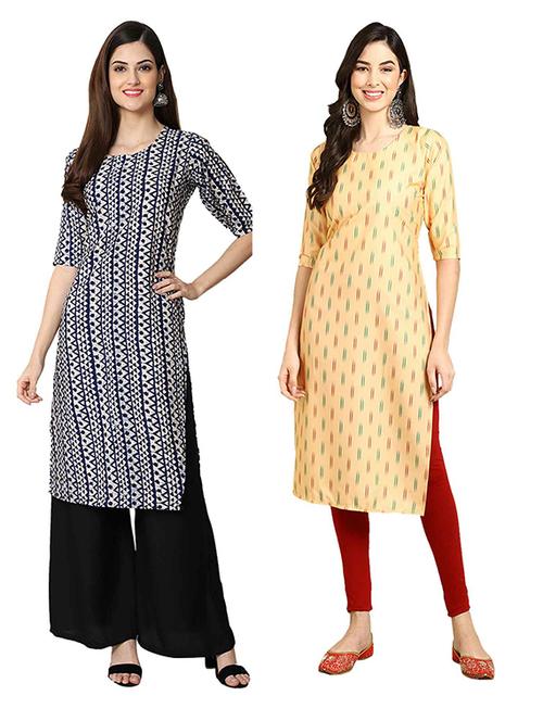 pack of 2 printed straight kurta - 19306224 - Very Small Image - 1
