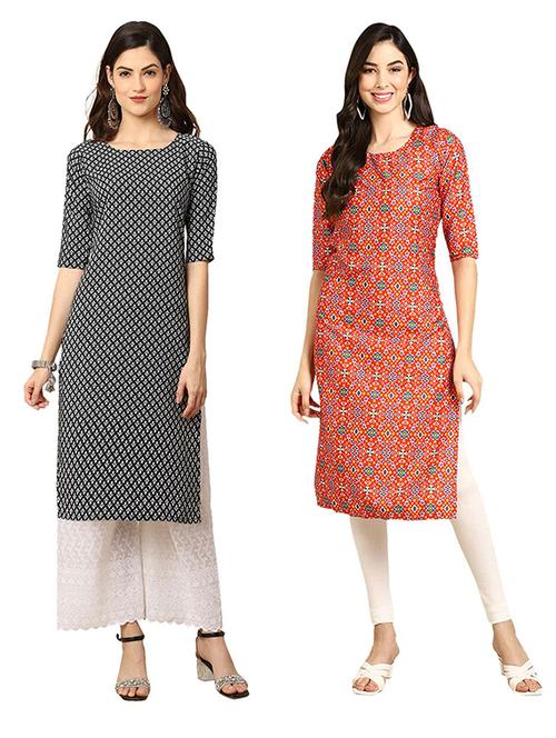 pack of 2 printed straight kurta - 19306231 - Very Small Image - 1