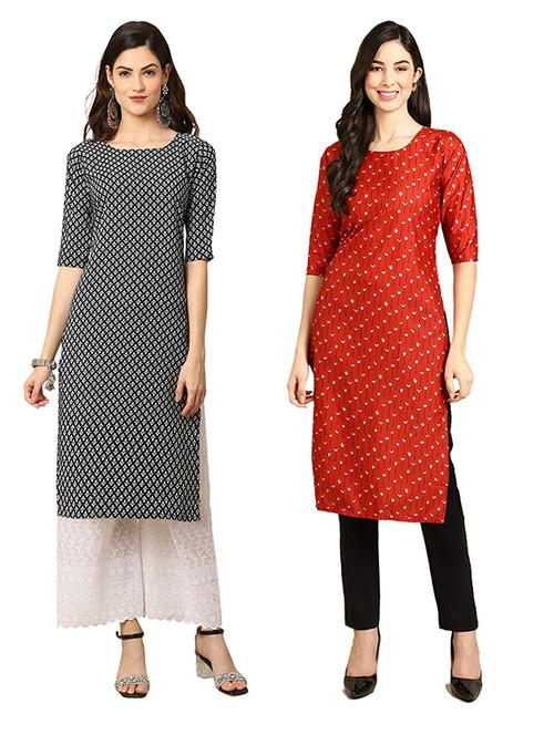 pack of 2 printed straight kurta - 19306232 - Very Small Image - 1