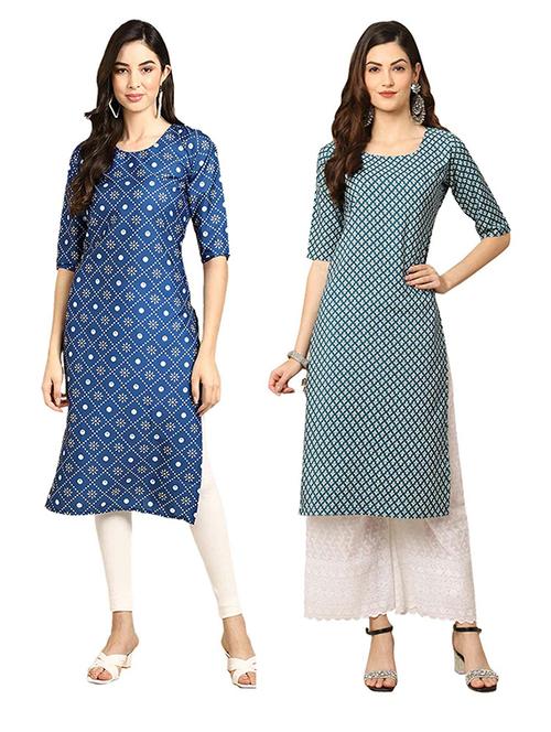 pack of 2 printed straight kurta - 19306244 - Very Small Image - 1