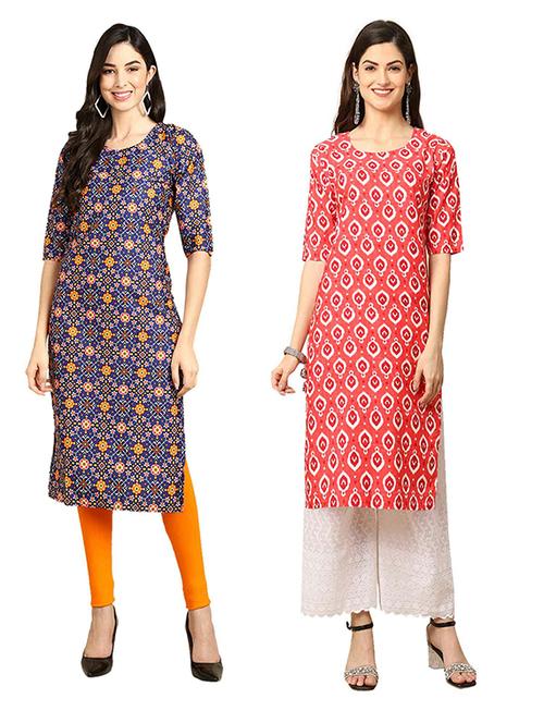 pack of 2 printed straight kurta - 19306304 - Very Small Image - 1