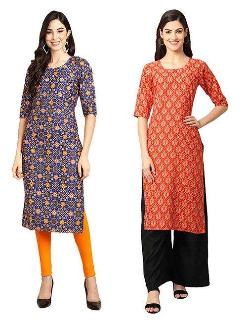 pack of 2 printed straight kurta - 19306307 - Very Small Image - 1
