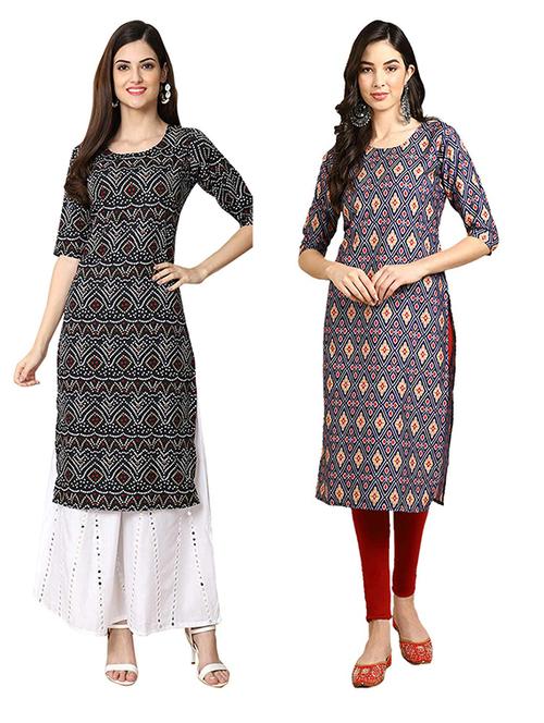 pack of 2 printed straight kurta - 19306319 - Very Small Image - 1