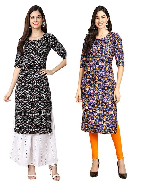 pack of 2 printed straight kurta - 19306322 - Very Small Image - 1