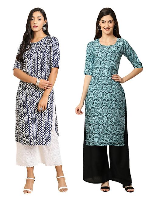 pack of 2 printed straight kurta - 19306370 - Very Small Image - 1