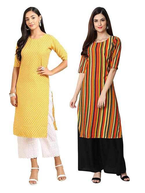 pack of 2 printed straight kurta - 19306378 - Very Small Image - 1