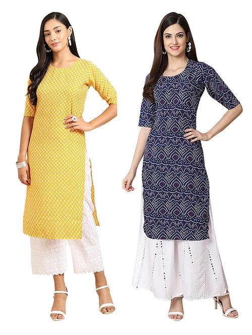 pack of 2 printed straight kurta - 19306381 - Very Small Image - 1