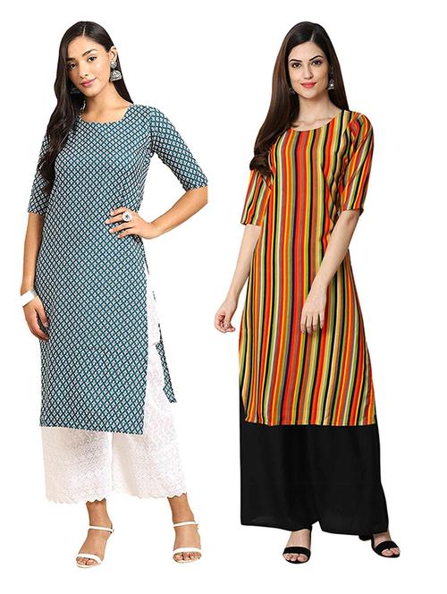 pack of 2 printed straight kurta - 19306384 - Very Small Image - 1