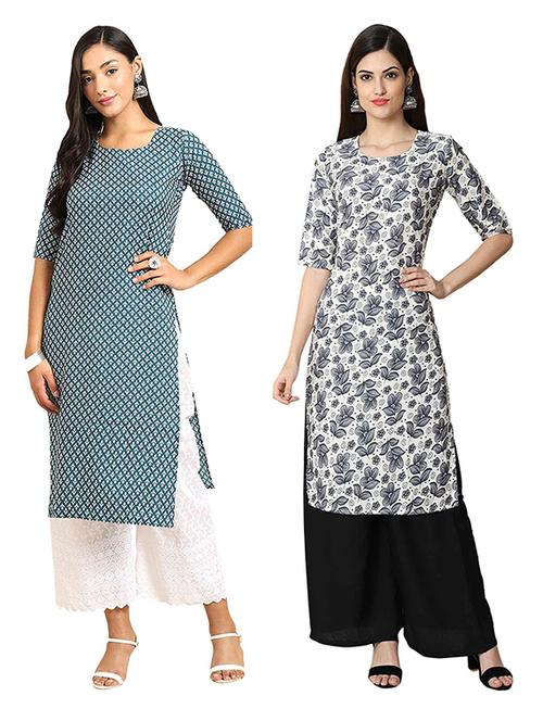 pack of 2 printed straight kurta - 19306385 - Very Small Image - 1