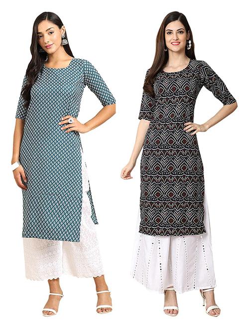 pack of 2 printed straight kurta - 19306386 - Very Small Image - 1