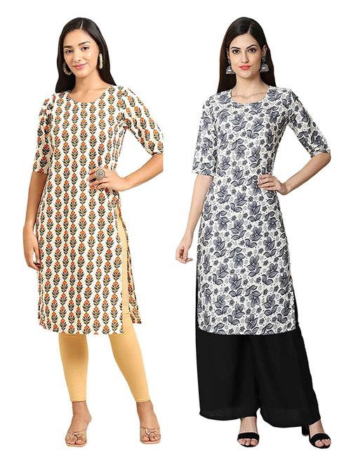 pack of 2 printed straight kurta - 19306390 - Very Small Image - 1