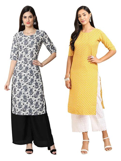 pack of 2 printed straight kurta - 19306422 - Very Small Image - 1