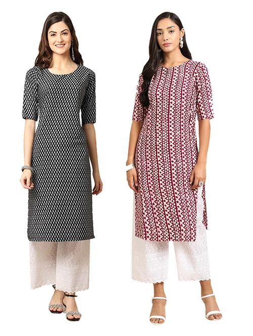 pack of 2 printed straight kurta - 19306451 - Very Small Image - 1