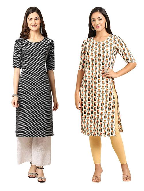 pack of 2 printed straight kurta - 19306452 - Very Small Image - 1