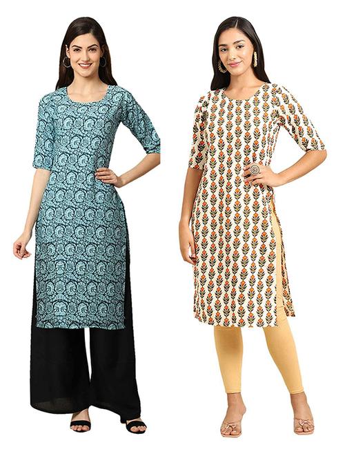 pack of 2 printed straight kurta - 19306459 - Very Small Image - 1