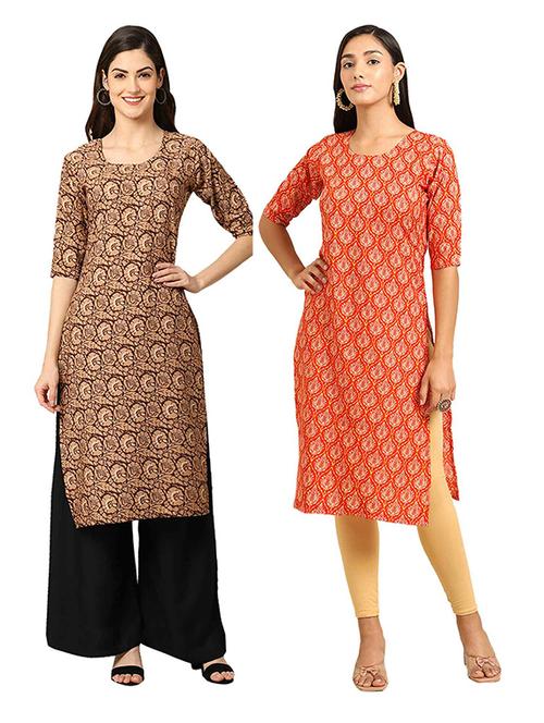 pack of 2 printed straight kurta - 19306466 - Very Small Image - 1