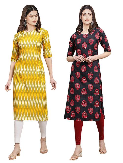 pack of 2 printed straight kurta - 19306472 - Very Small Image - 1