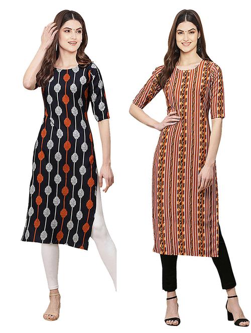 pack of 2 printed straight kurta - 19306475 - Very Small Image - 1