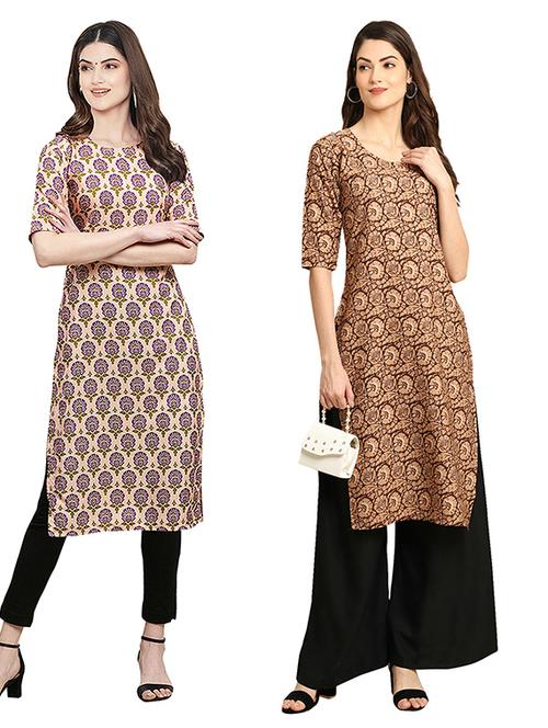pack of 2 printed straight kurta - 19306488 - Very Small Image - 1