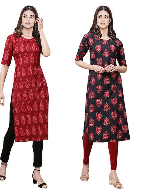 pack of 2 printed straight kurta - 19306505 - Very Small Image - 1