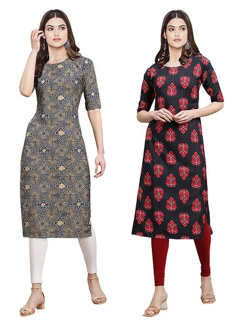pack of 2 multi colored straight kurta - 19306525 - Very Small Image - 1