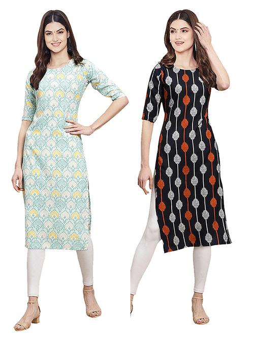 pack of 2 multi colored straight kurta - 19306529 - Very Small Image - 1